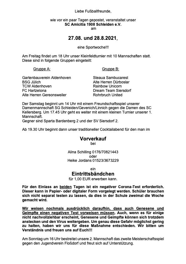 Sportwoche Info´s 2